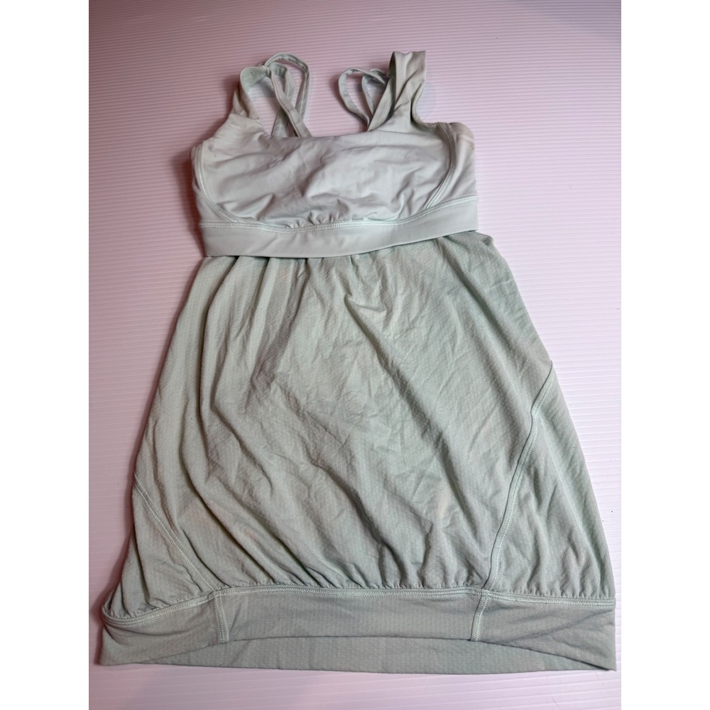 Lululemon Light Green Workout Dress Athletic Tank Top Activewear stained size 4